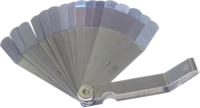 Ventilové (spárové) měrky zahnuté, 0.05 - 1.0 mm, 16 listů - QUATROS QS15518