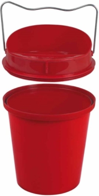 Kbelíková napáječka plast, červená 6 l