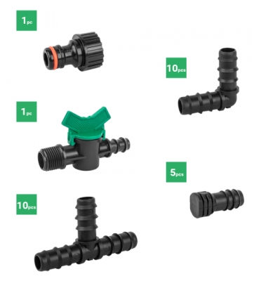 Sada 27ks příslušenství pro zavlažovací hadice 16mm BRADAS DSWA20-SET1