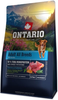 Krmivo Ontario Adult All Breeds Monoprotein Turkey & Sweet Potatoes 0,75kg