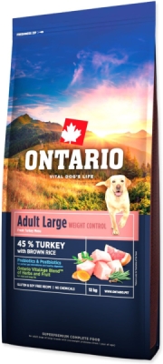 Krmivo Ontario Large Weight Control Turkey & Brown Rice 12kg