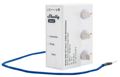 Shelly 3EM-63T Gen3 - 3-fázové měření spotřeby (WiFi, Bluetooth)