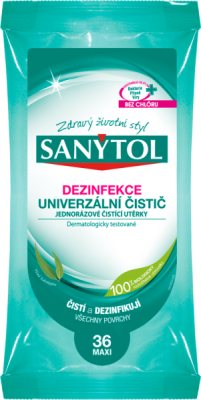 Sanytol Dezinfekce univerzální jednorázové čisticí utěrky s vůní eukalyptu 36 ks