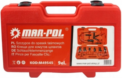 Kleště na hadicové spony, sada 9ks MAR-POL M49545