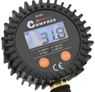 Compass 09352 DIGITAL vzduchová pistole na pneu s digitálním manometrem