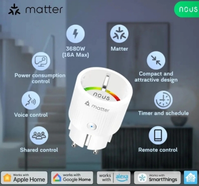 Nous A8M Matter Smart Zásuvka 16A - zásuvka s měřením spotřeby, Wi-Fi, 16A