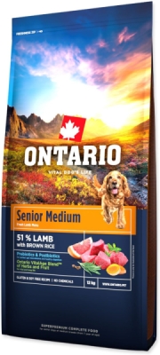 Krmivo Ontario Senior Medium Lamb & Brown Rice 12kg