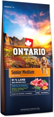 Krmivo Ontario Senior Medium Lamb & Brown Rice 12kg