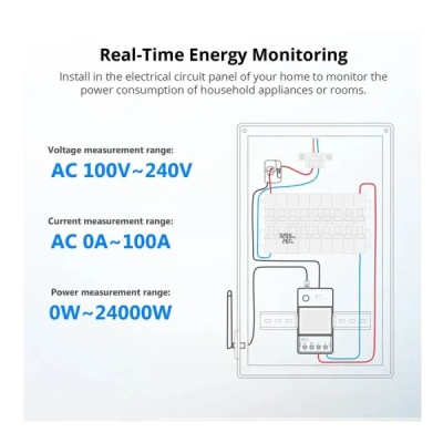 SONOFF POWCT POW Ring Wi-Fi chytrý měřič spotřeby elektrické energie