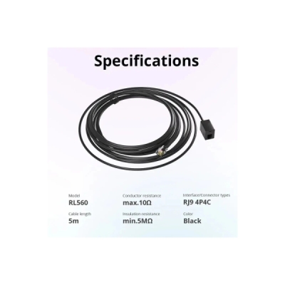 SONOFF RL560 5m prodlužovací senzorový kabel pro konektor RJ9 4P4C