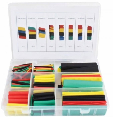 Bužírky - smršťovací hadičky, 14.8x80-1.0x40 mm, různé barvy, sada 328 ks - ASTA A-TC529