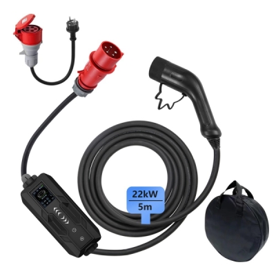 Cestovní nabíjecí stanice Immax pro elektromobily EV/PHEV AC Type 2 22 kW