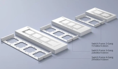 SONOFF čtyřrámeček pro 4 vypínače M5, 80 mm typ, bílý