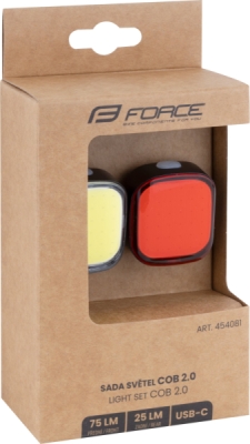Světla/blikačky sada FORCE COB 2.0 USB přední+zadní