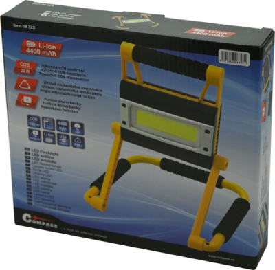 Svítilna COB 20W nabíjecí s powerbankou Compass 08323