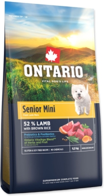 Krmivo Ontario Senior Mini Lamb & Brown Rice 6,5kg