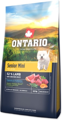 Krmivo Ontario Senior Mini Lamb & Brown Rice 6,5kg