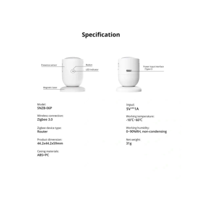 SONOFF SNZB-06P Zigbee senzor přítomnosti osob