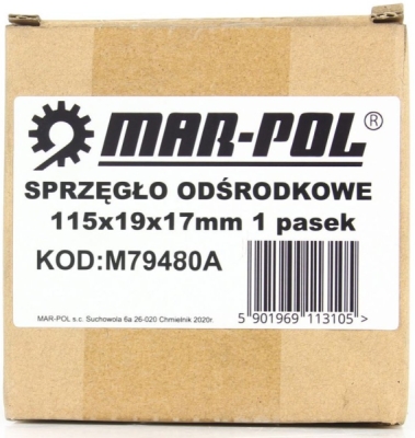 Odstředivá spojka 115x19 mm perodrážka 1-řemen MAR-POL M79480A
