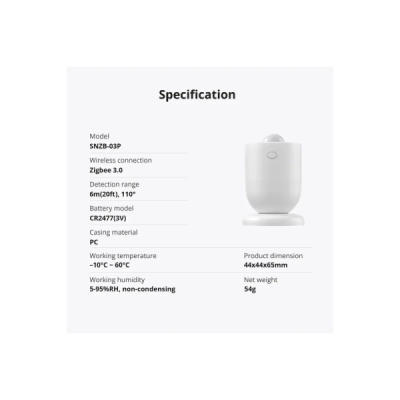 SONOFF SNZB-03P Zigbee pohybový senzor