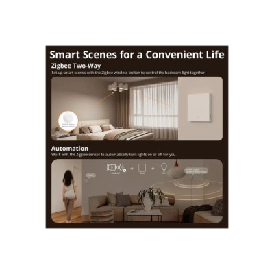 SONOFF ZBM5 SwitchMan Zigbee inteligentní nástěnný vypínač, 1-tlačítko, 80 mm (EU typ)