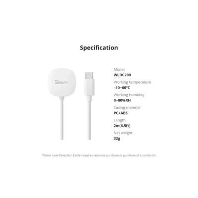 SONOFF WLDC200 detekční kabel pro senzor úniku vody SNZB-05P