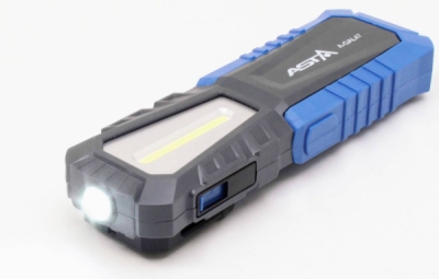 Dílenská montážní lampa COB LED, 240 lm, nabíjecí, s magnetem a háčky - ASTA A-GAL47