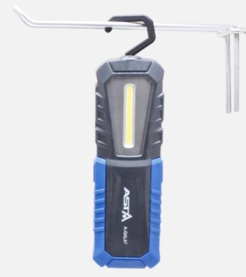 Dílenská montážní lampa COB LED, 240 lm, nabíjecí, s magnetem a háčky - ASTA A-GAL47
