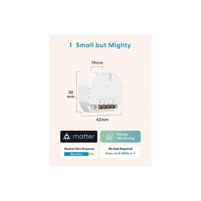 Meross Smart Wi-Fi - spínací modul pod vypínač s měřením spotřeby