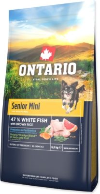 Krmivo Ontario Senior Mini Fish & Brown Rice 6,5kg