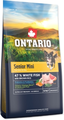 Krmivo Ontario Senior Mini Fish & Brown Rice 6,5kg