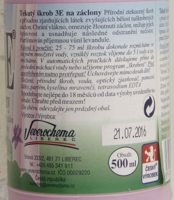 3E škrob na záclony 500ml, růžový, vůně levandule