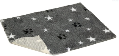 Vetbed protiskluz / Drybed šedá packa a hvězda 100 x 75 cm DELUXE, vlas 30 mm