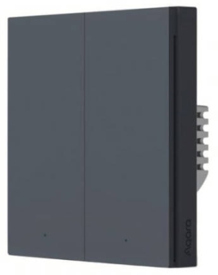 AQARA Smart Wall Switch H1 EU (NO NEUTRAL) - vypínač s dvojitým relé bez neutrálu, šedá