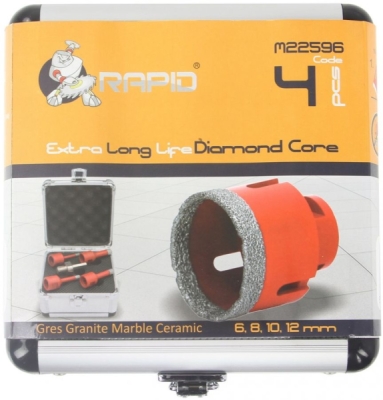 Korunkový vrták diamantový, sada 6ks, 6-12mm MAR-POL M22596