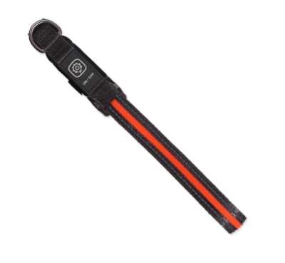 Obojek Dog Fantasy USB LED nylonový svítící S-M oranžový 1,9x35-50cm