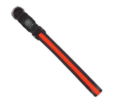 Obojek Dog Fantasy USB LED nylonový svítící M-L oranžový 2,5x45-65cm