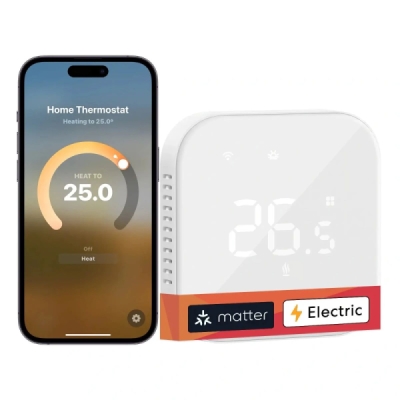 Meross Matter Smart Wi-Fi Termostat pro Elektrické Podlahové Topení, MTS215MA (EU verze)