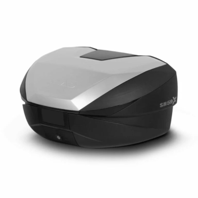 Vrchní kufr na motorku SHAD SH59X D0B59200 černý s hliníkovým krytem (expandable concept) with PREMIUM SMART lock and backrest