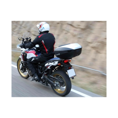 Vrchní kufr na motorku SHAD SH59X D0B59200 černý s hliníkovým krytem (expandable concept) with PREMIUM SMART lock and backrest