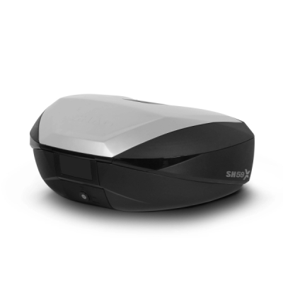 Vrchní kufr na motorku SHAD SH59X D0B59200 černý s hliníkovým krytem (expandable concept) with PREMIUM SMART lock and backrest