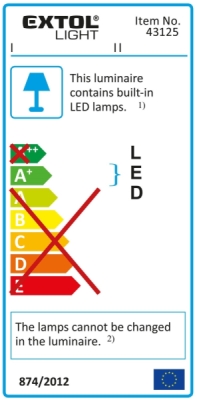Reflektor LED, nabíjecí s podstavcem, 700/1400lm, Li-ion EXTOL LIGHT