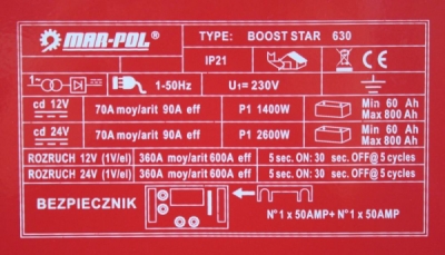 Nabíjecí zdroj se startem CLASS 630 MAR-POL M82513