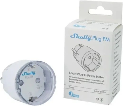 Shelly Plug PM Gen3 Bílá - zásuvka pro měření spotřeby bez relé (WiFi, Bluetooth, Matter)