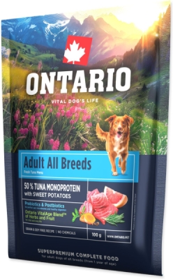 Vzorek Ontario Adult All Breeds Monoprotein Tuna & Sweet Potatoes 0,1kg