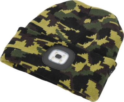 Čepice ARMY s LED svítilnou USB nabíjení Cattara