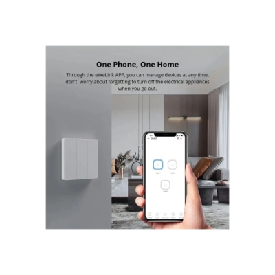 SONOFF SwitchMan Chytrý Nástěnný Vypínač M5 Matter, 1-tlačítko, 86 mm (EU typ), Tmavě šedý