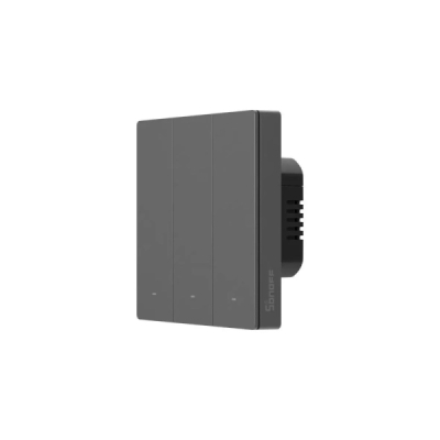 SONOFF SwitchMan Chytrý Nástěnný Vypínač M5 Matter, 3-tlačítko, 86 mm (EU typ), Tmavě šedý