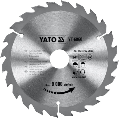 Yato kotouč na dřevo 184 x 30 mm 24z - YT-6060