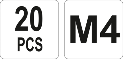 Yato nýtovací matice ocelová M4, 20ks - YT-36471